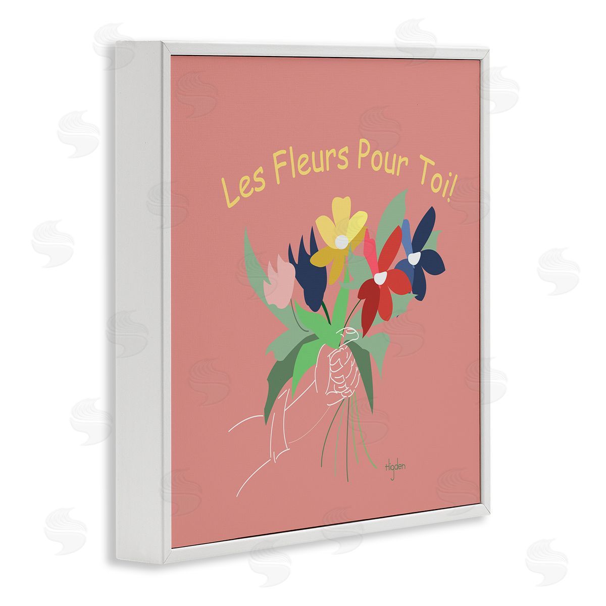 Mark Higden Les Fleurs Pour Toi French Bouquet White Framed Giclee Wall Art