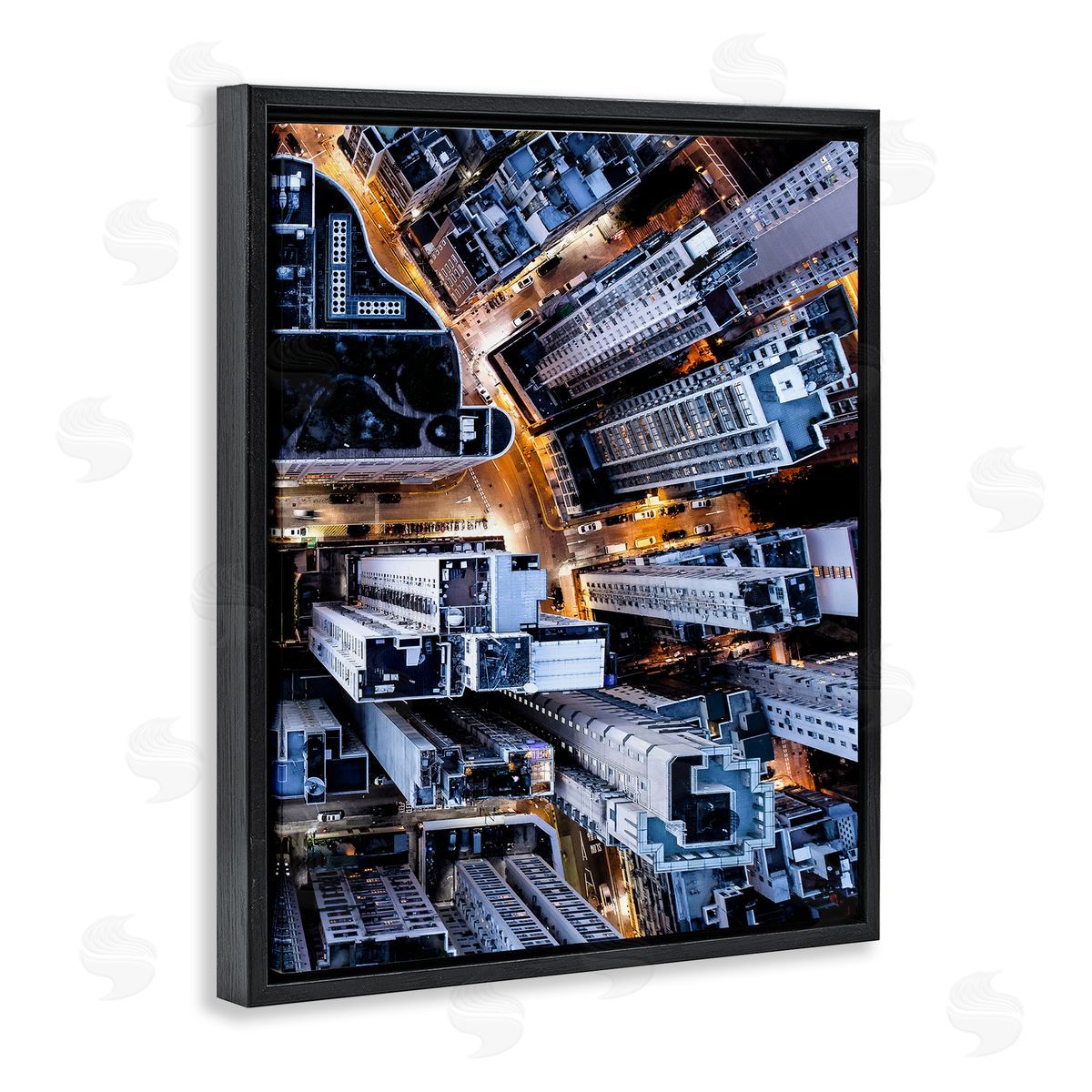 PhotoINC. Studio City Streets Aerial Building Architecture Black Floater Frame Canvas Art