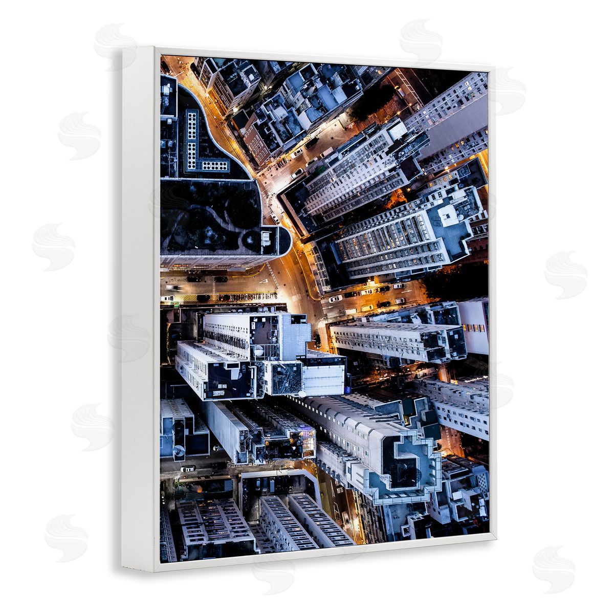 PhotoINC. Studio City Streets Aerial Building Architecture White Framed Giclee Wall Art