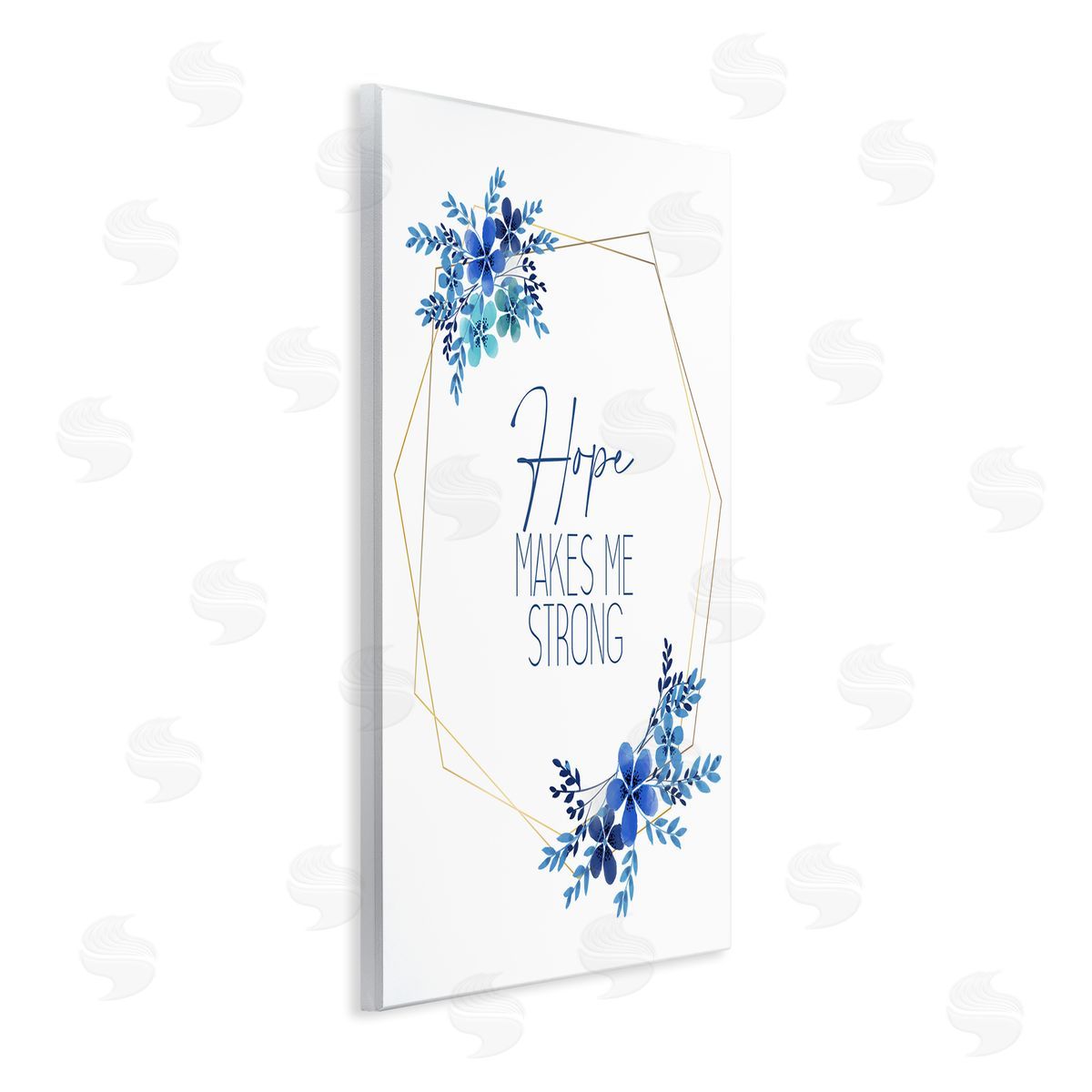 Kim Allen Hope Makes Me Strong Blue Florals Wall Plaque Art