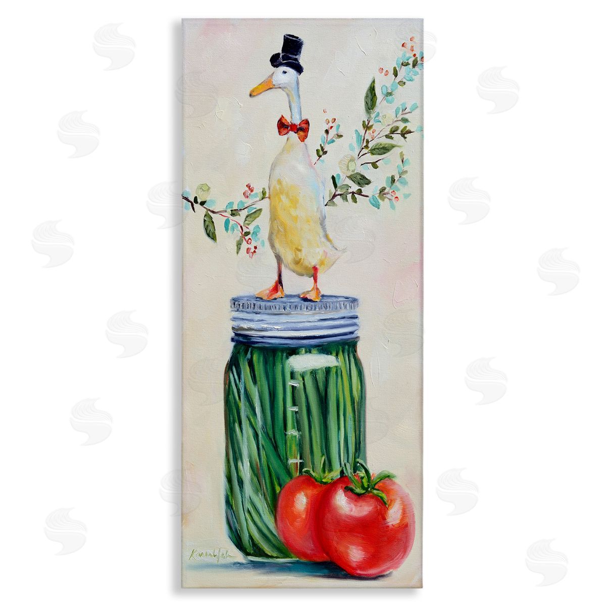Karen Weber Fine Art Male Goose on Pickle Jar Canvas Wall Art