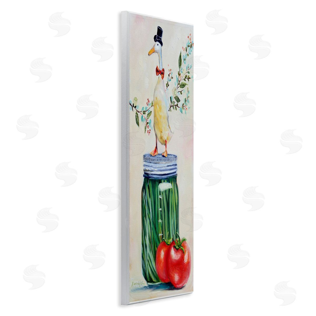 Karen Weber Fine Art Male Goose on Pickle Jar Wall Plaque Art