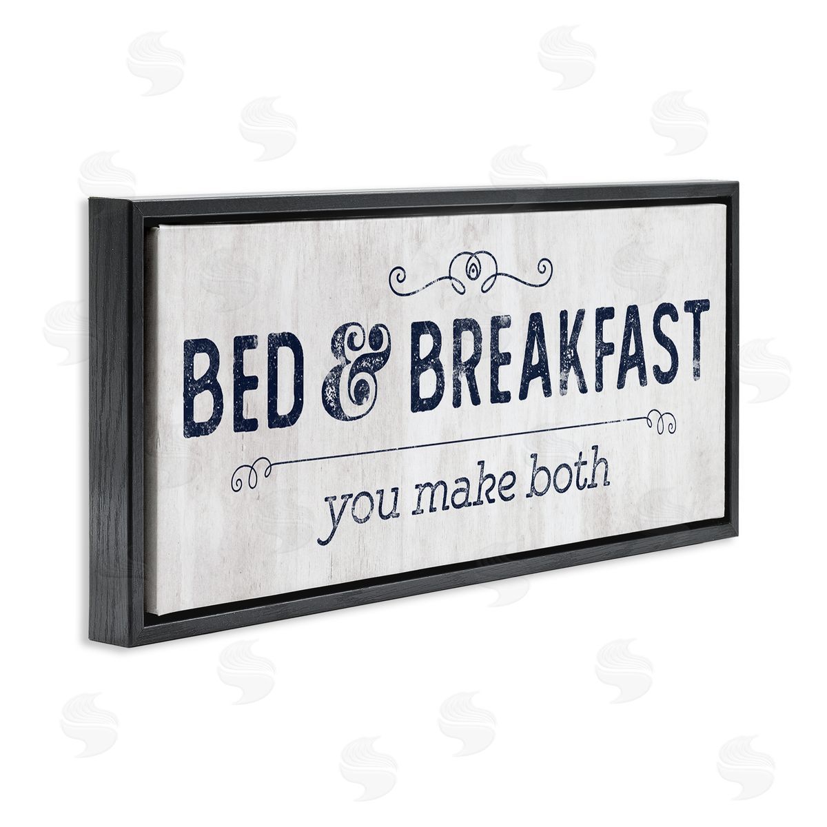 Lady Louise Designs Self-Serve Bed and Breakfast Sign Black Floater Frame Canvas Art