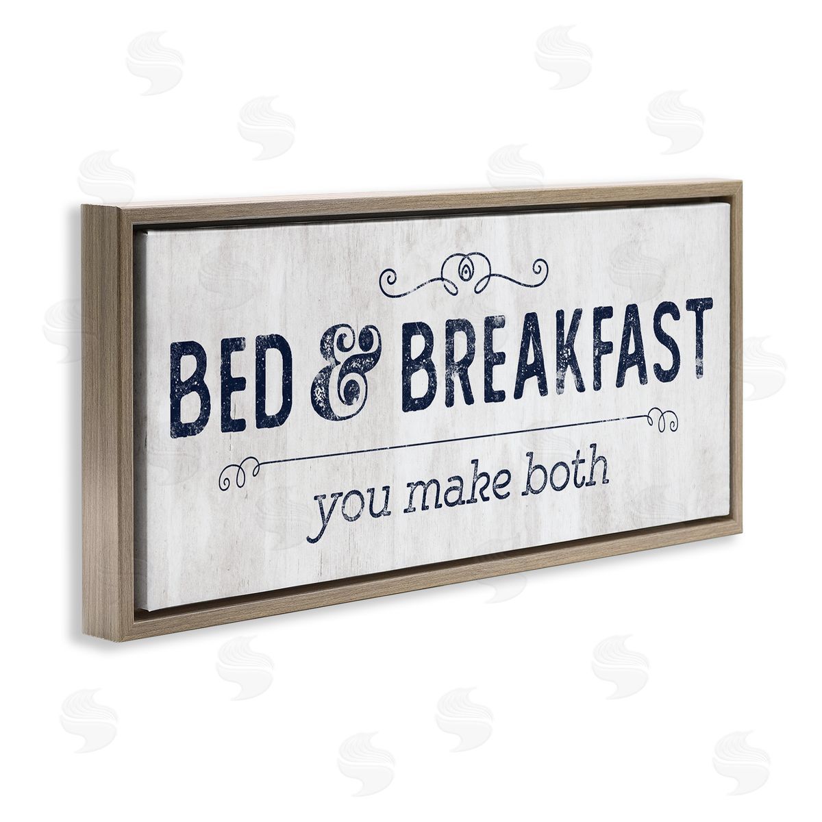 Lady Louise Designs Self-Serve Bed and Breakfast Sign Brown Floater Frame Canvas Art