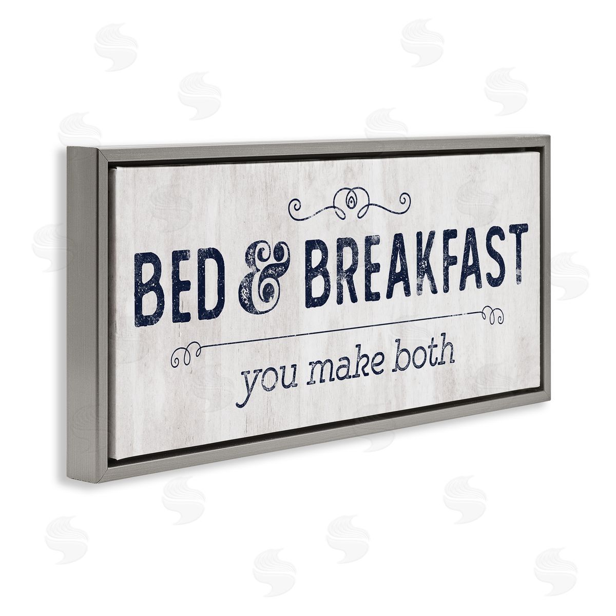 Lady Louise Designs Self-Serve Bed and Breakfast Sign Gray Floater Frame Canvas Art