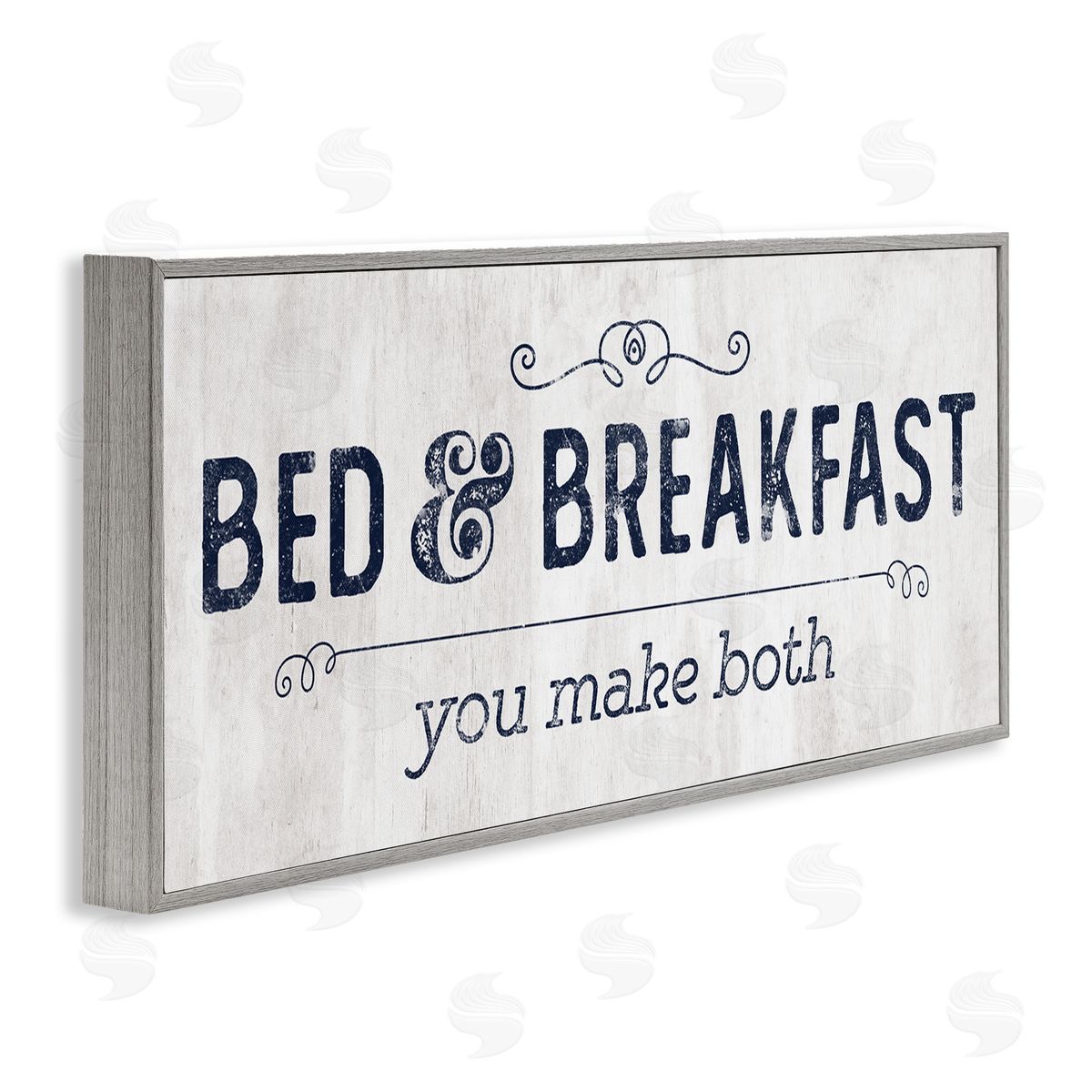 Lady Louise Designs Self-Serve Bed and Breakfast Sign Gray Framed Giclee Wall Art