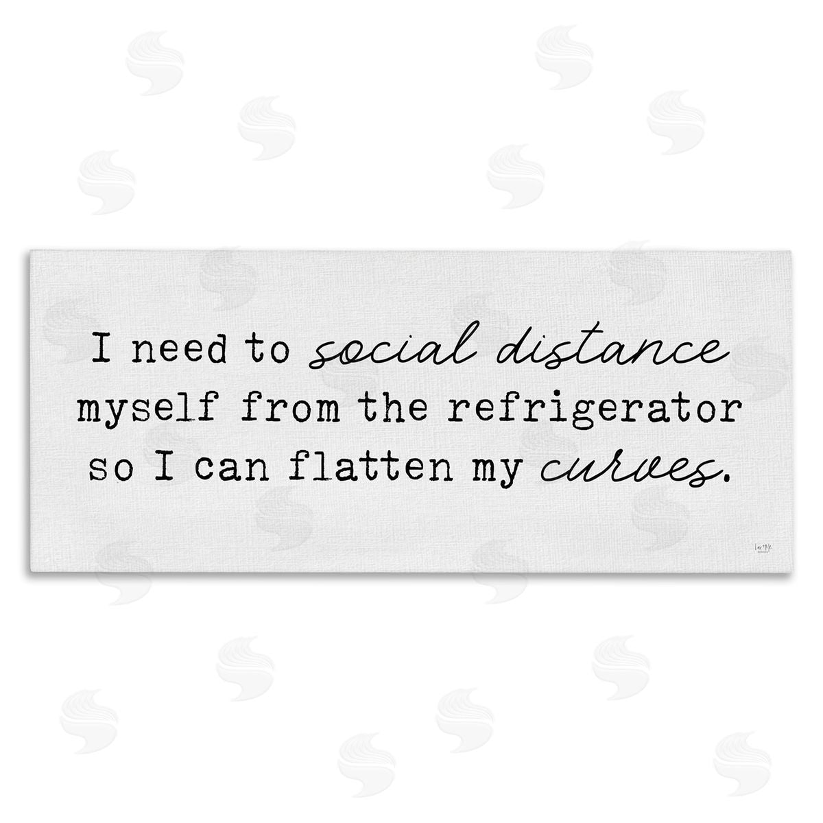 Lux + Me Designs Social Distance from Refrigerator Kitchen Humor Canvas Wall Art