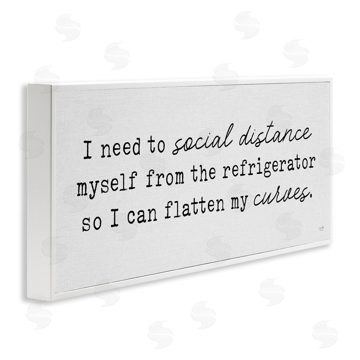 Lux + Me Designs Social Distance from Refrigerator Kitchen Humor White Framed Giclee Wall Art