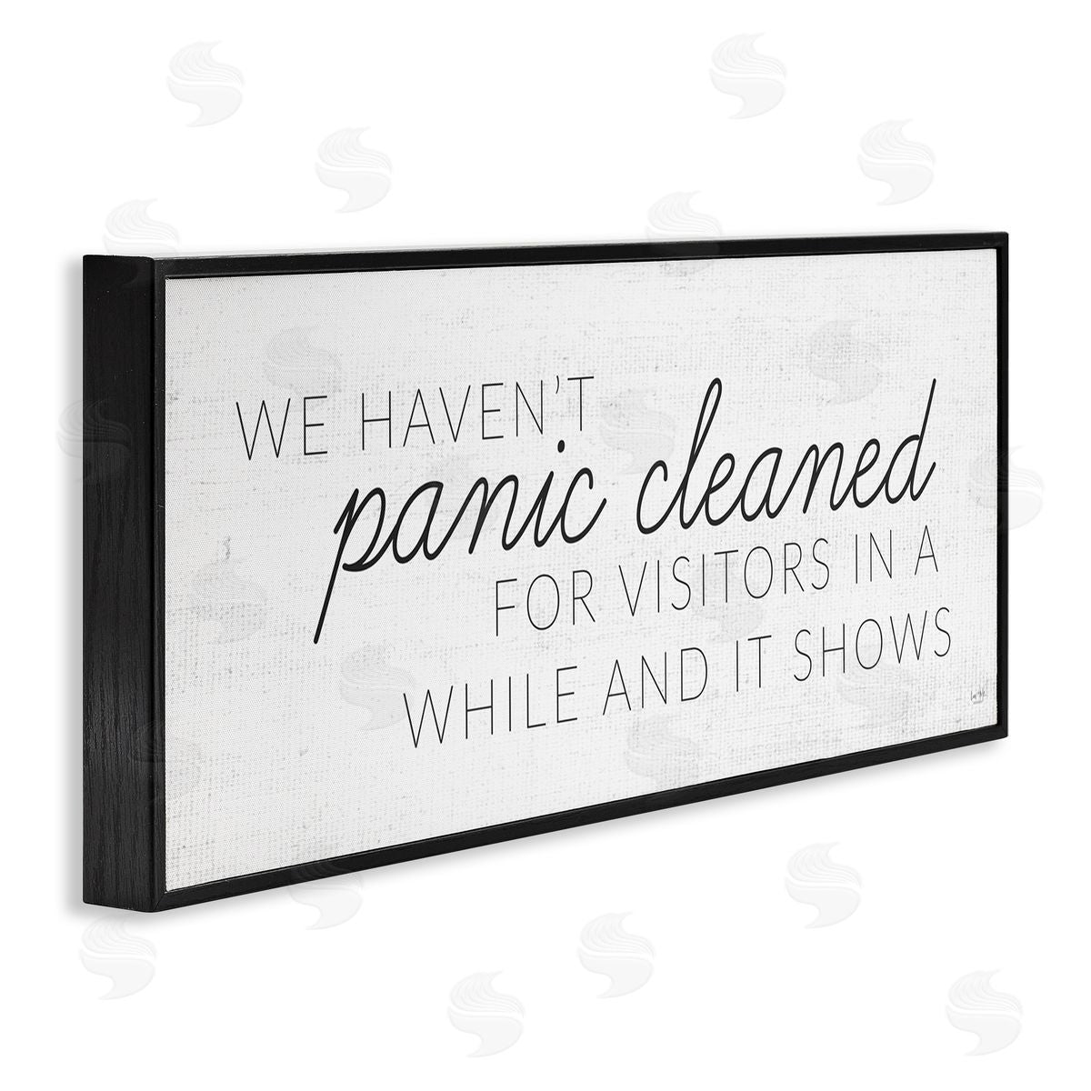 Lux + Me Designs Humorous Panic Clean Home Sign Black Framed Giclee Wall Art