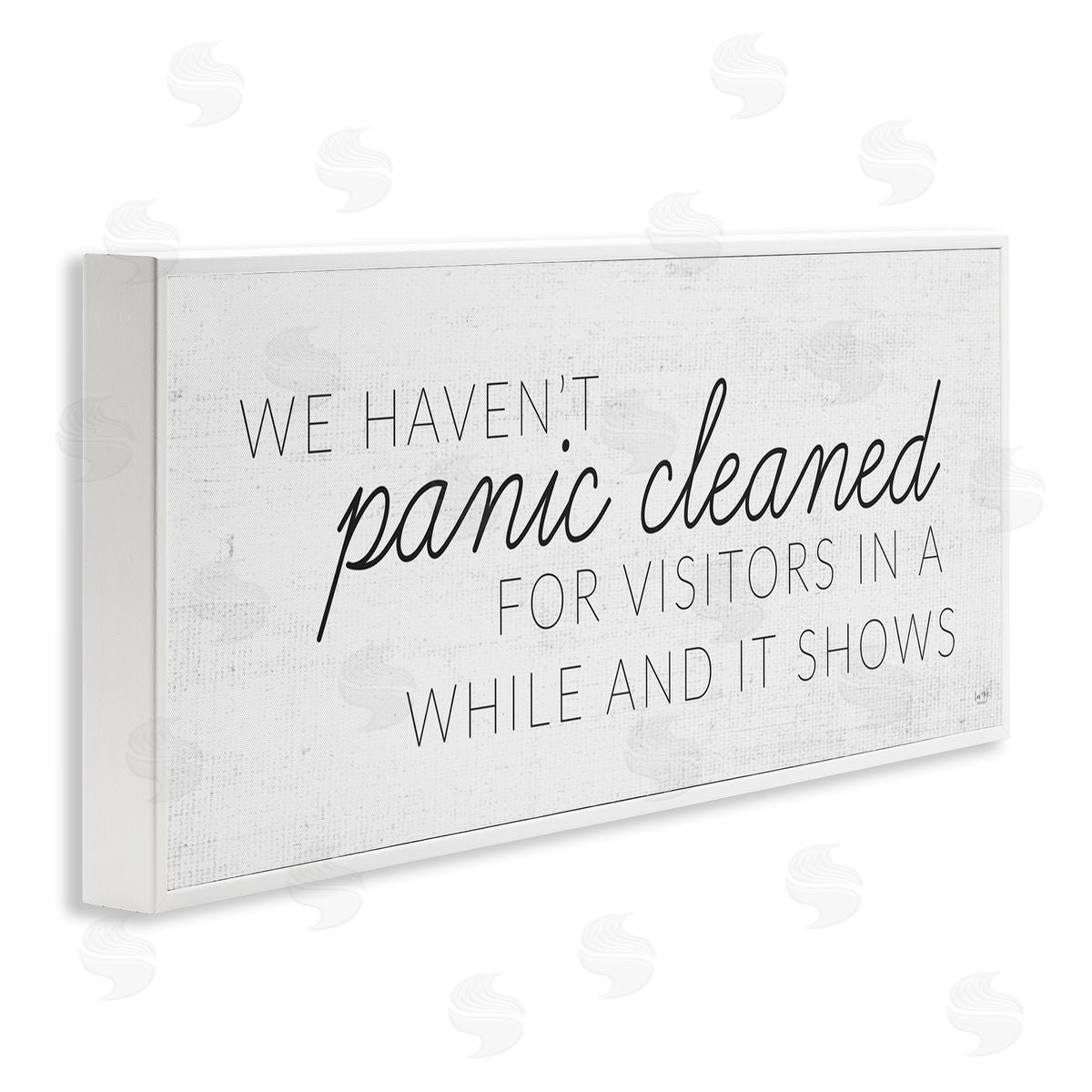 Lux + Me Designs Humorous Panic Clean Home Sign White Framed Giclee Wall Art