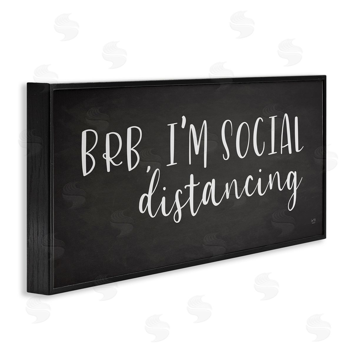 Lux + Me Designs BRB Social Distancing Phrase Grey White Black Framed Giclee Wall Art