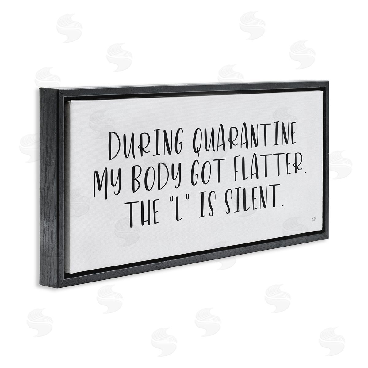 Lux + Me Designs Quarantine Body Weight Humor Black Floater Frame Canvas Art