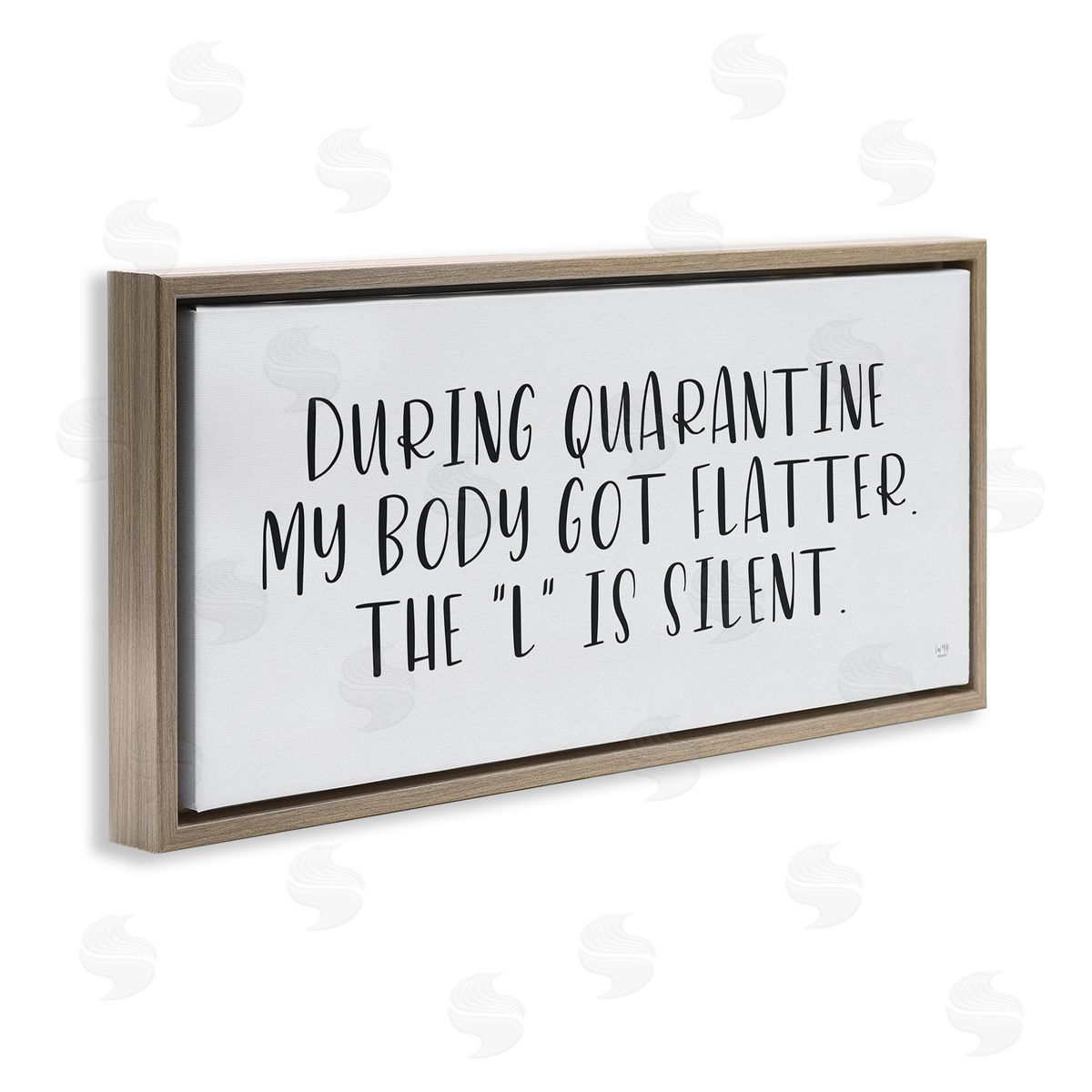 Lux + Me Designs Quarantine Body Weight Humor Brown Floater Frame Canvas Art