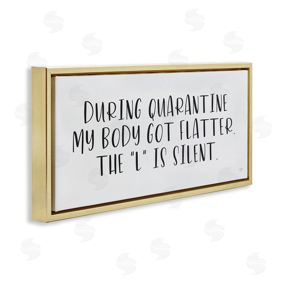 Lux + Me Designs Quarantine Body Weight Humor Gold Floater Frame Canvas Art