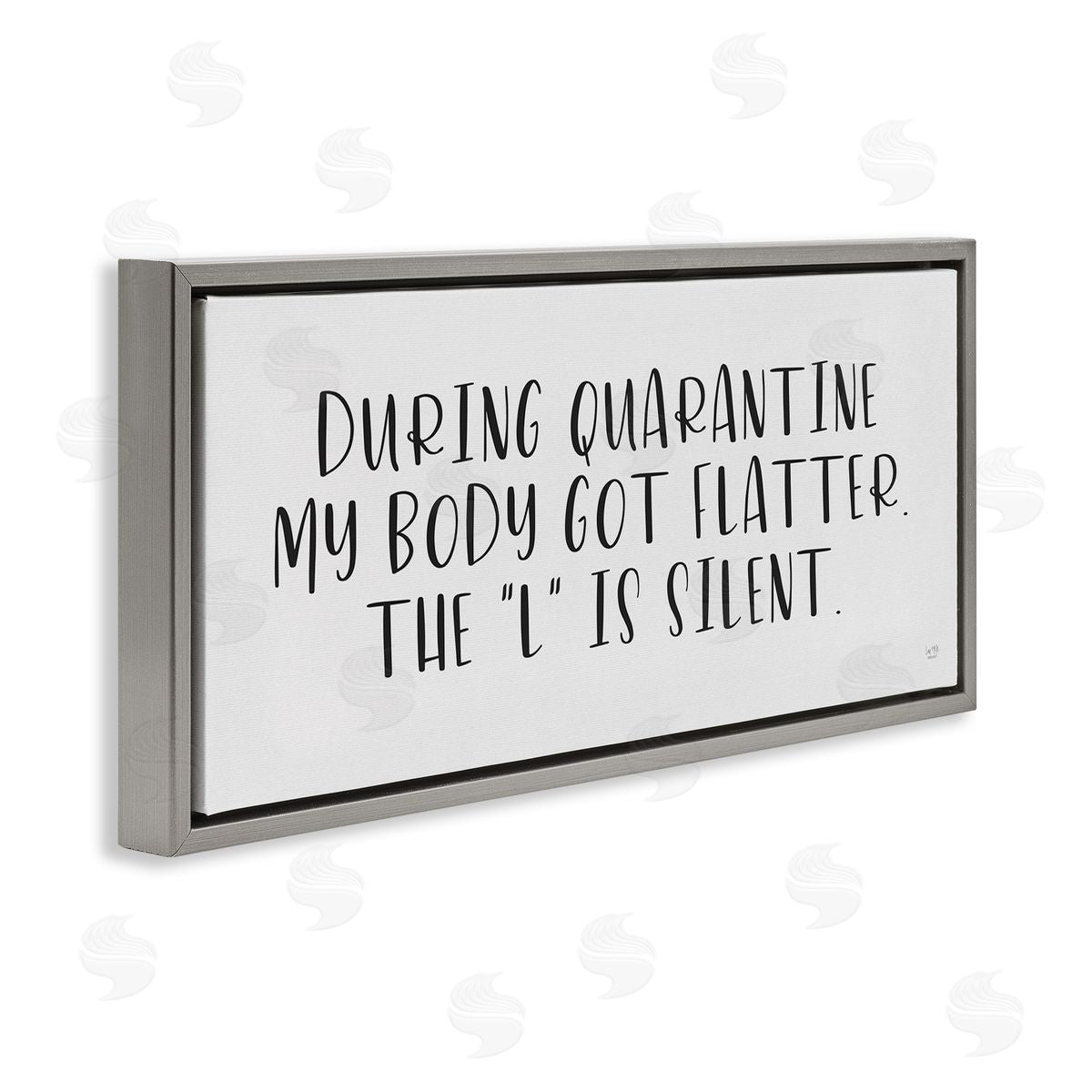 Lux + Me Designs Quarantine Body Weight Humor Gray Floater Frame Canvas Art