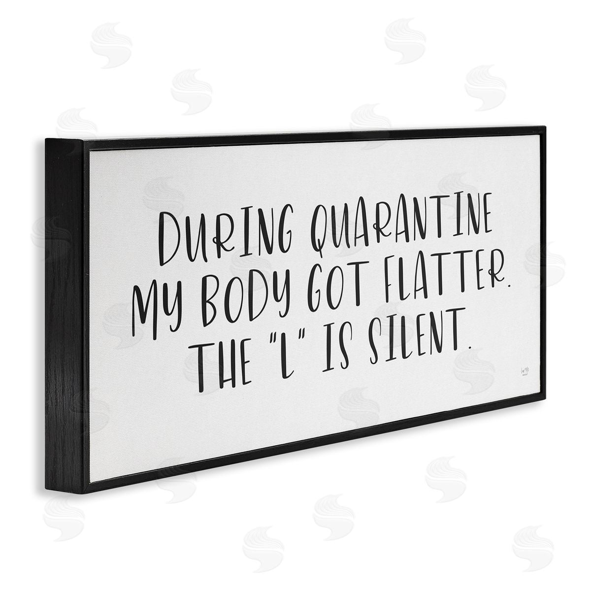 Lux + Me Designs Quarantine Body Weight Humor Black Framed Giclee Wall Art