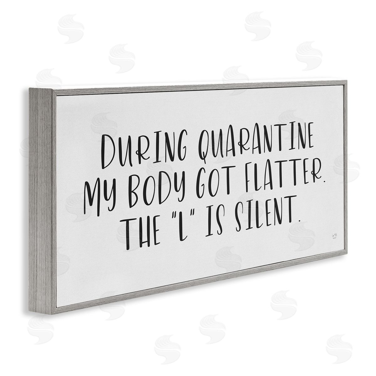 Lux + Me Designs Quarantine Body Weight Humor Gray Framed Giclee Wall Art