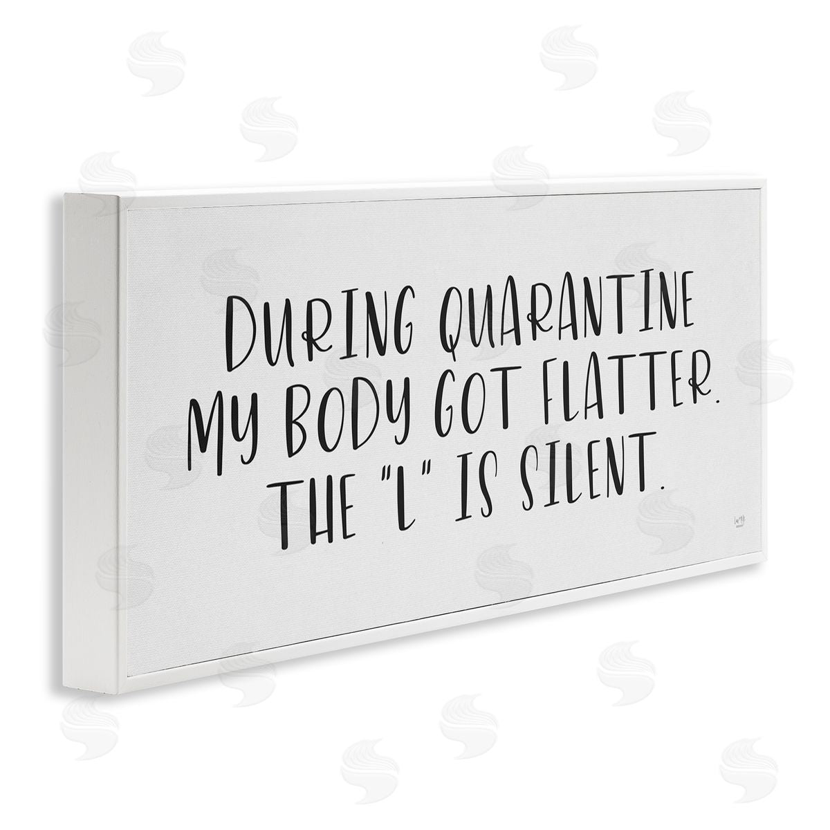 Lux + Me Designs Quarantine Body Weight Humor White Framed Giclee Wall Art