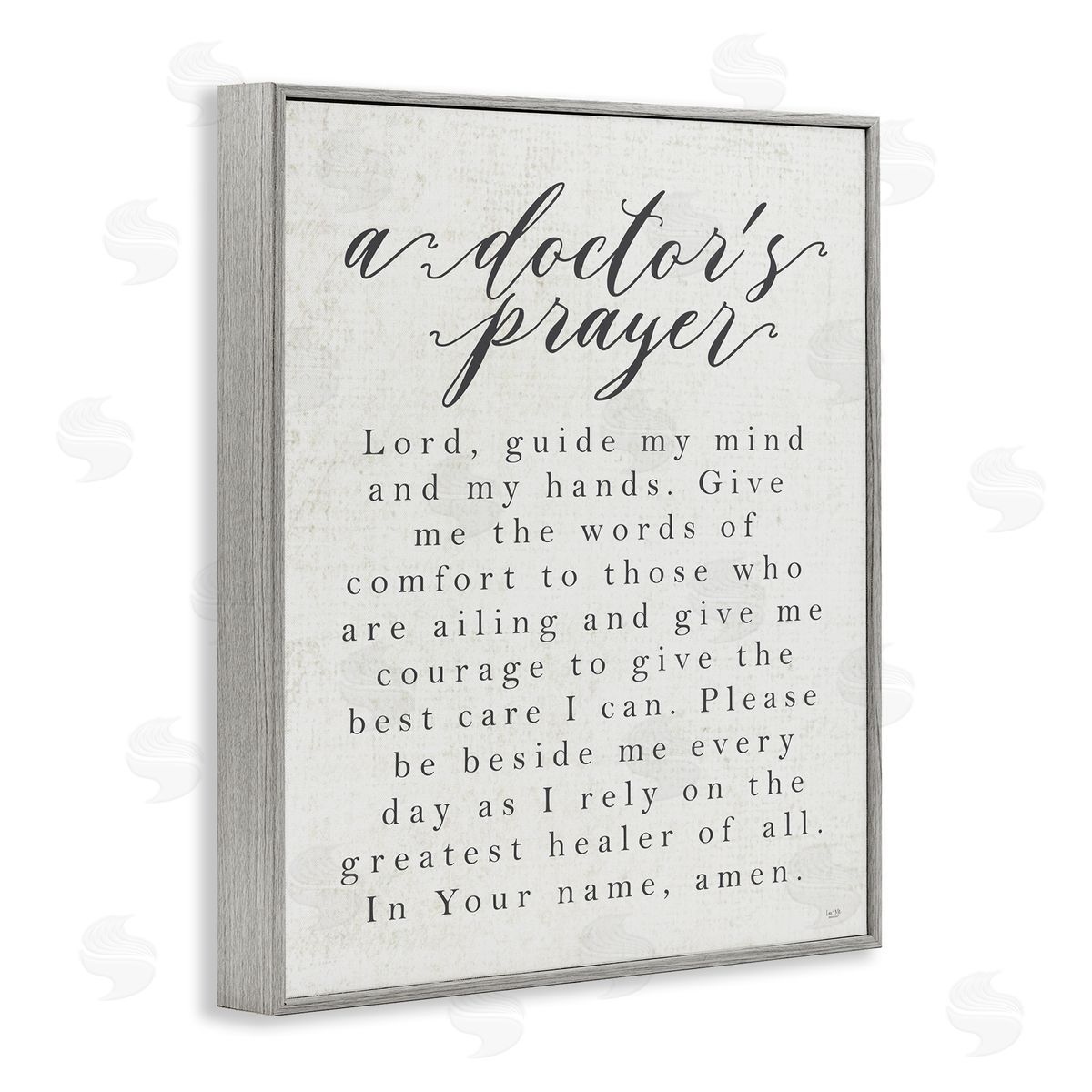 Lux + Me Designs A Doctor's Prayer Faith Based Office Gray Framed Giclee Wall Art