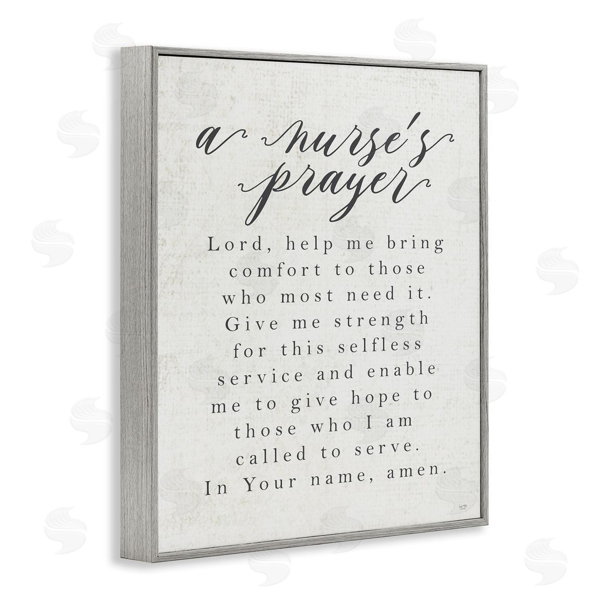 Lux + Me Designs A Nurse's Prayer Inspirational Office Faith  Gray Framed Giclee Wall Art