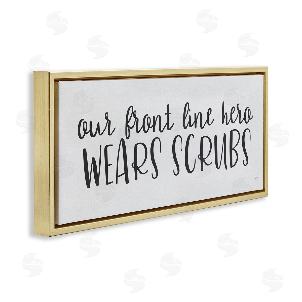 Lux + Me Designs Heroes Wear Scrubs Healthcare Appreciation Gold Floater Frame Canvas Art