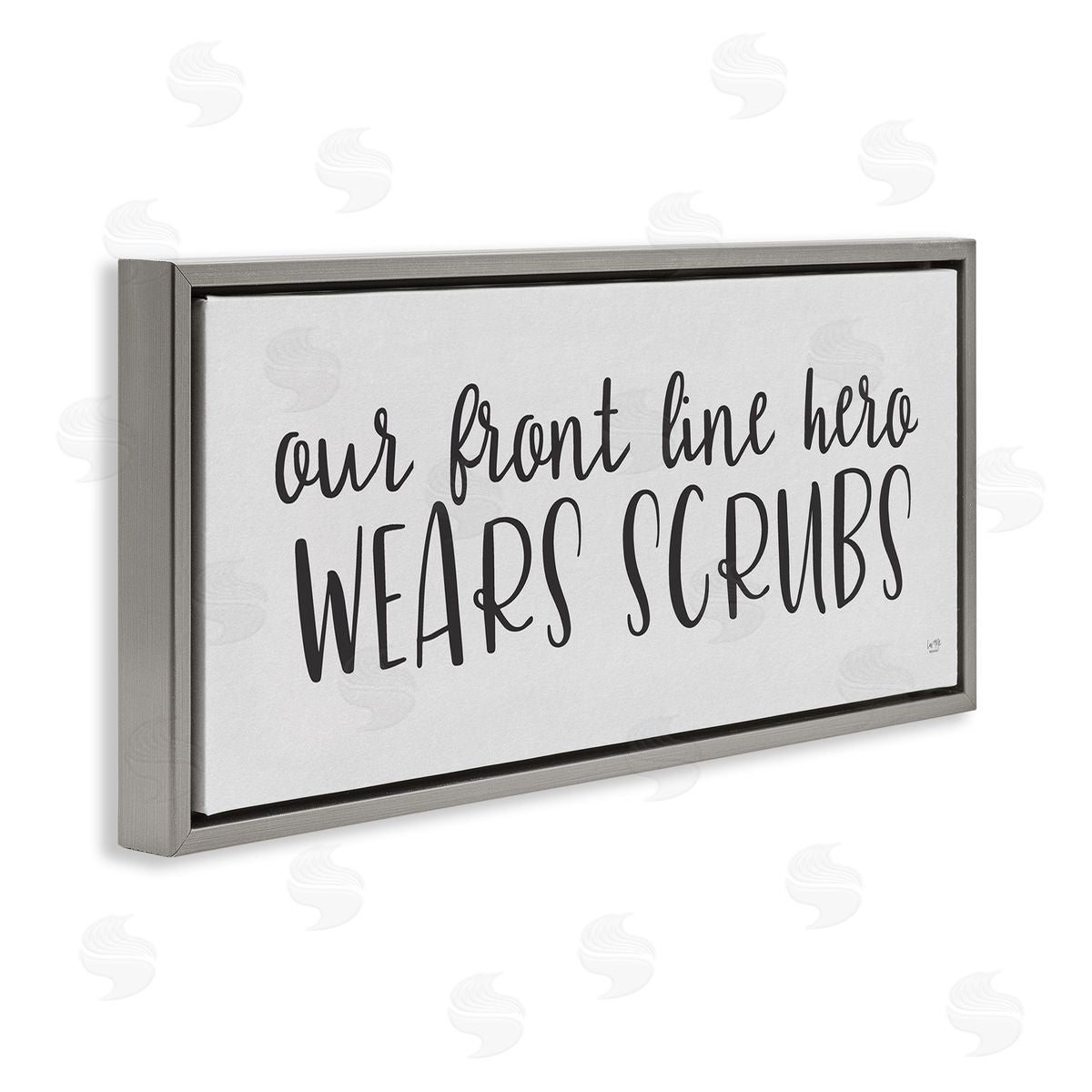 Lux + Me Designs Heroes Wear Scrubs Healthcare Appreciation Gray Floater Frame Canvas Art