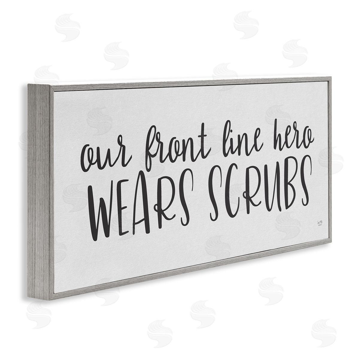 Lux + Me Designs Heroes Wear Scrubs Healthcare Appreciation Gray Framed Giclee Wall Art