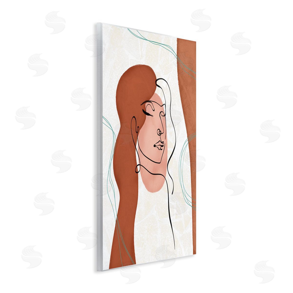 Ziwei Li Organic Female Portrait Abstract Linework Wall Plaque Art