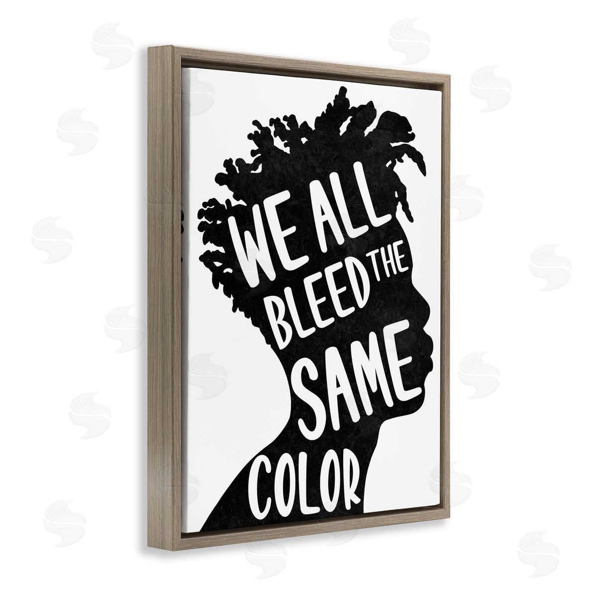 Marcus Prime Bleed Same Color Male Silhouette Portrait Brown Floater Frame Canvas Art