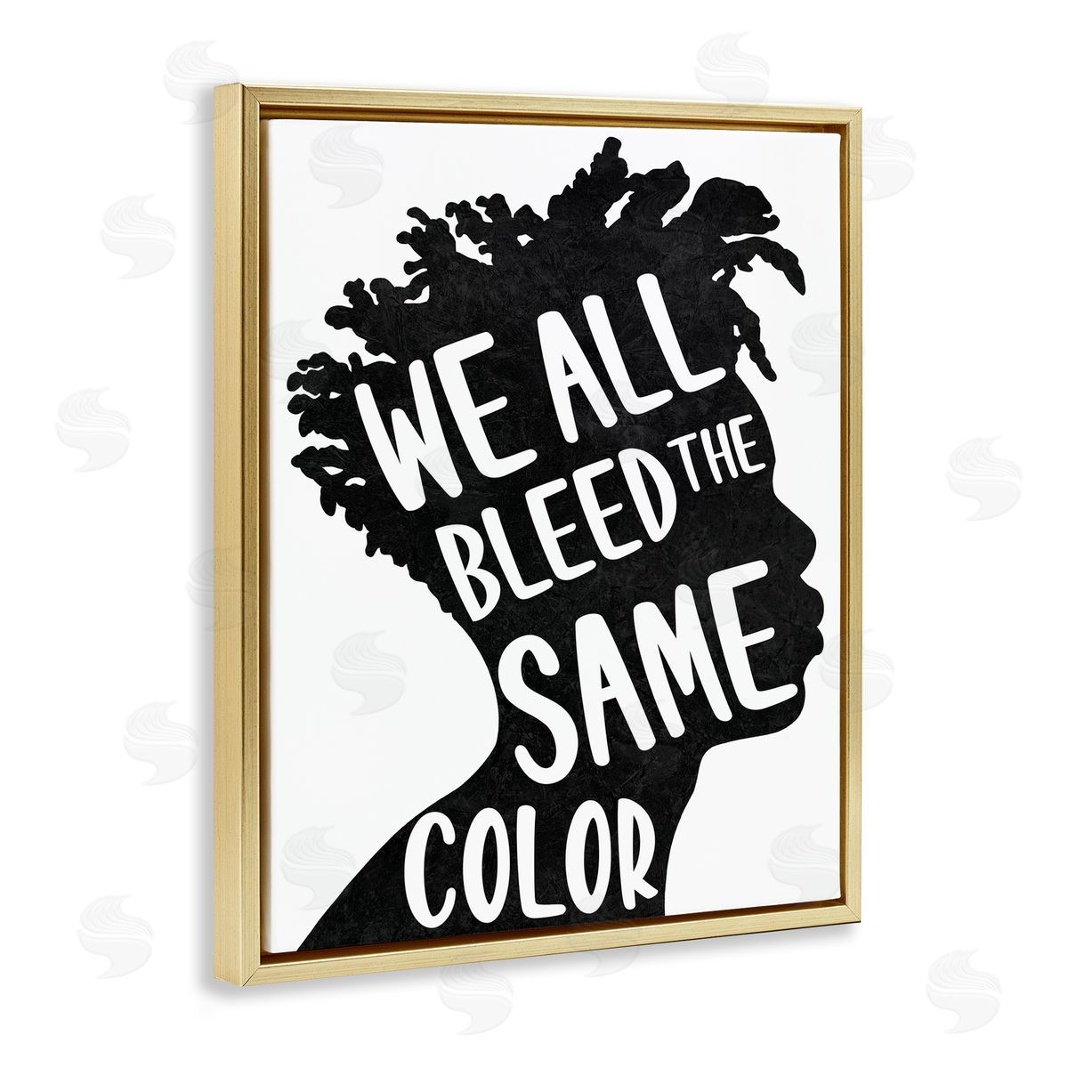 Marcus Prime Bleed Same Color Male Silhouette Portrait Gold Floater Frame Canvas Art