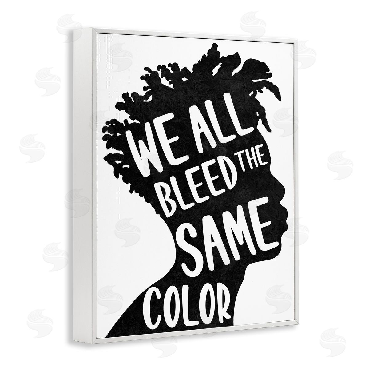 Marcus Prime Bleed Same Color Male Silhouette Portrait White Framed Giclee Wall Art