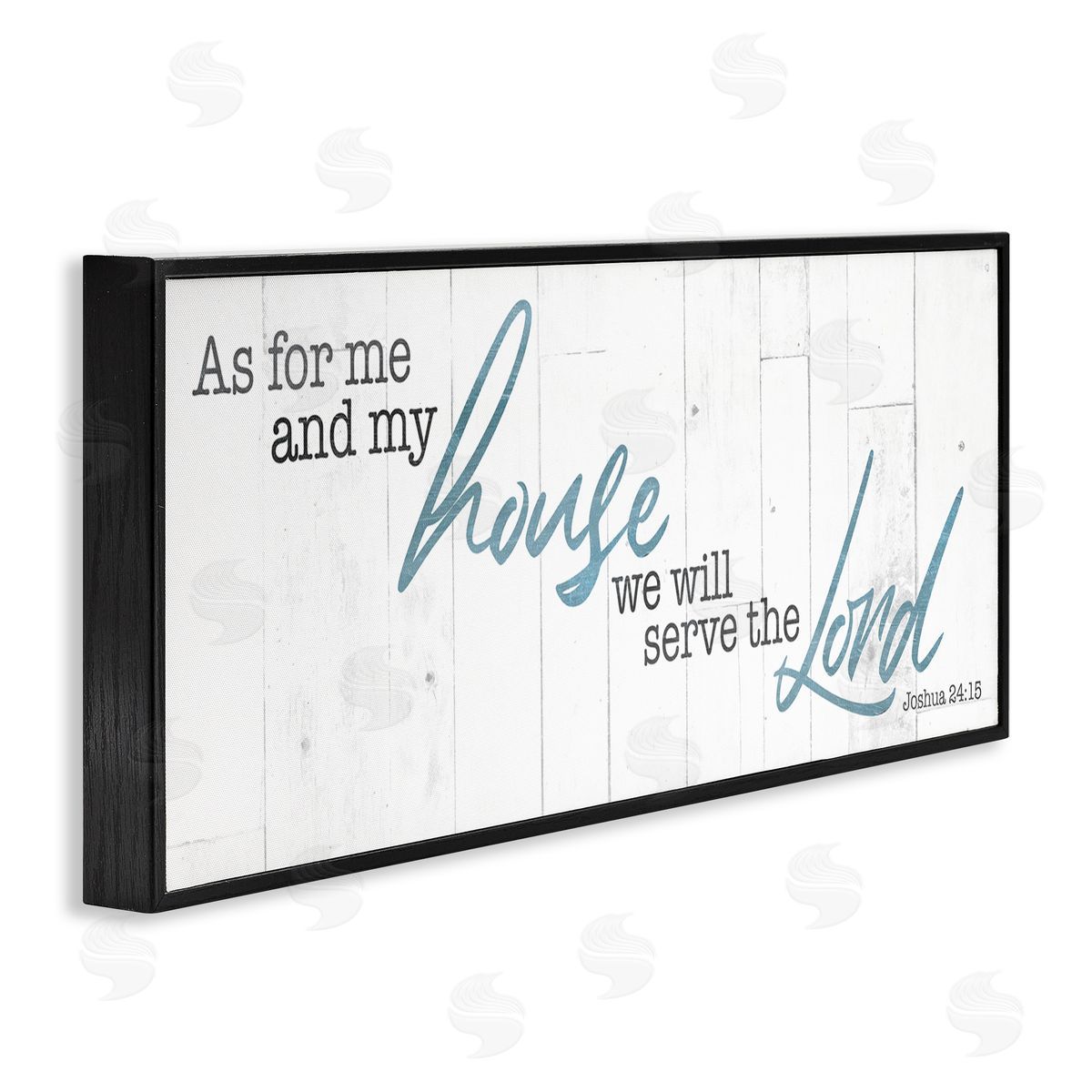 Milli Villa Our House Serves the Lord Rustic  Black Framed Giclee Wall Art