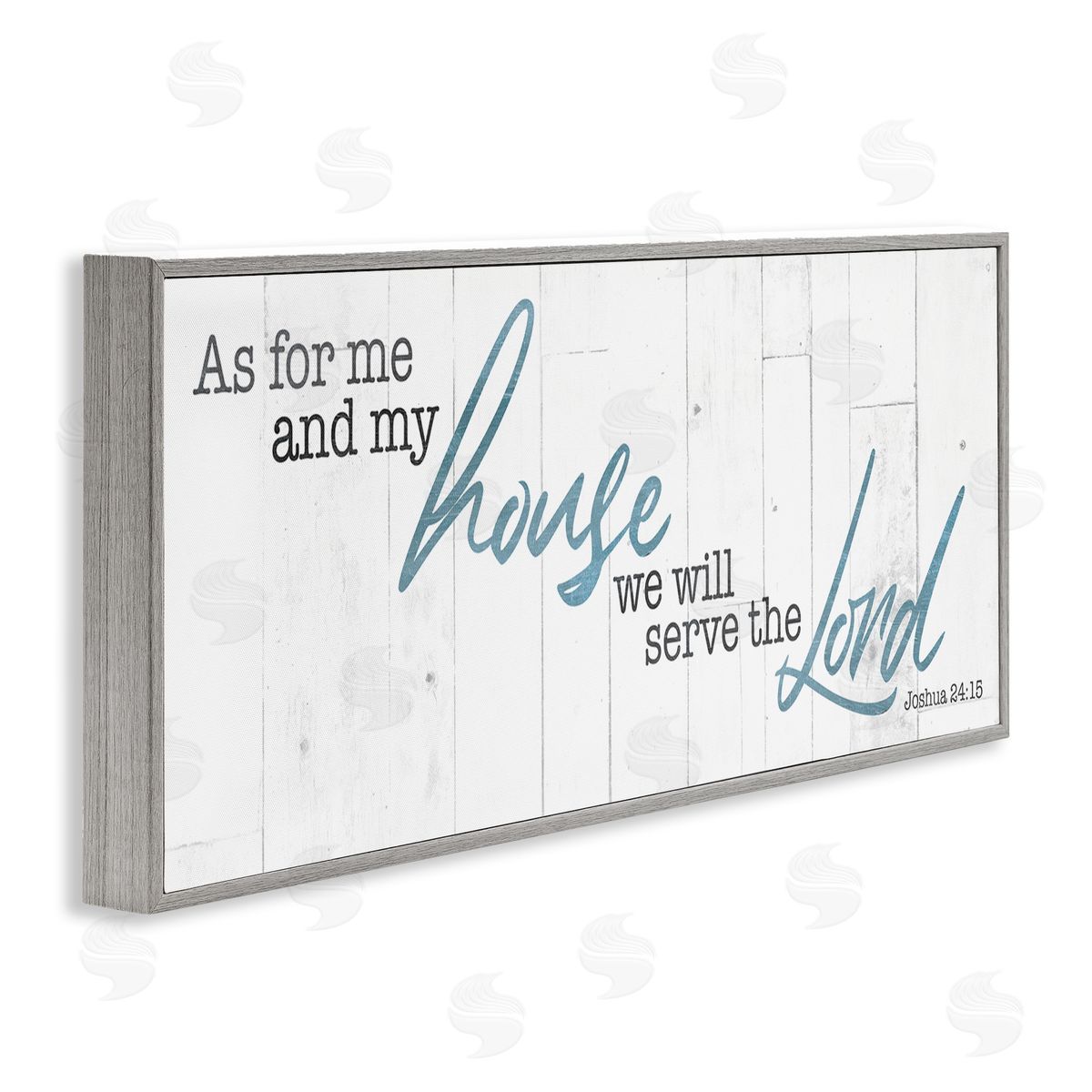 Milli Villa Our House Serves the Lord Rustic  Gray Framed Giclee Wall Art