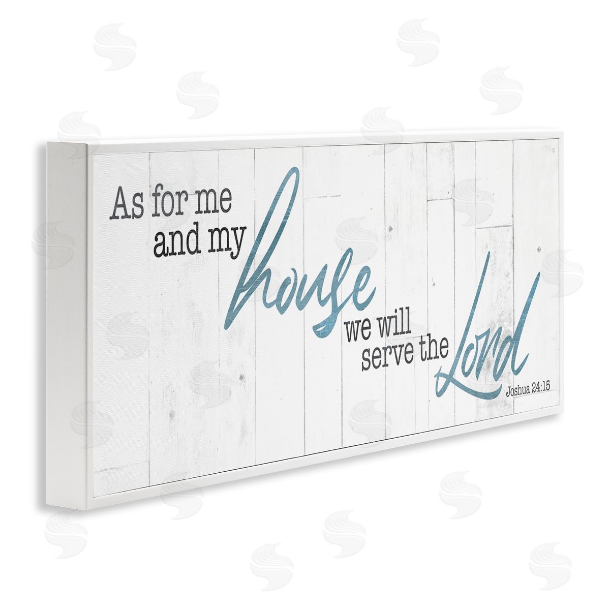 Milli Villa Our House Serves the Lord Rustic  White Framed Giclee Wall Art