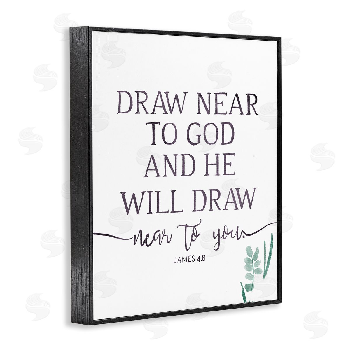 OnRei He Will Draw Near Green Sprout Black Framed Giclee Wall Art