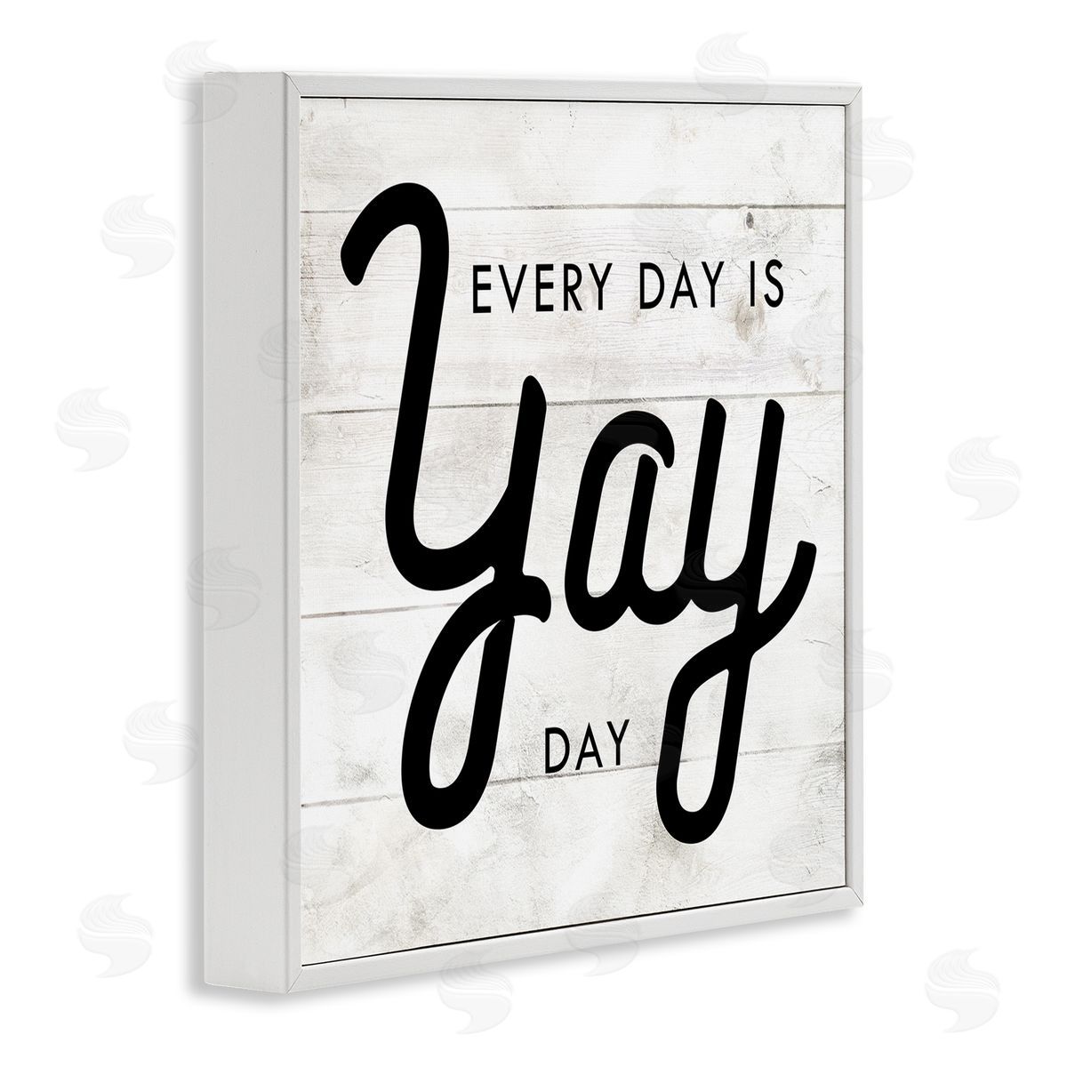 Stupell Studio Everyday Yay Day Rustic White Framed Giclee Wall Art