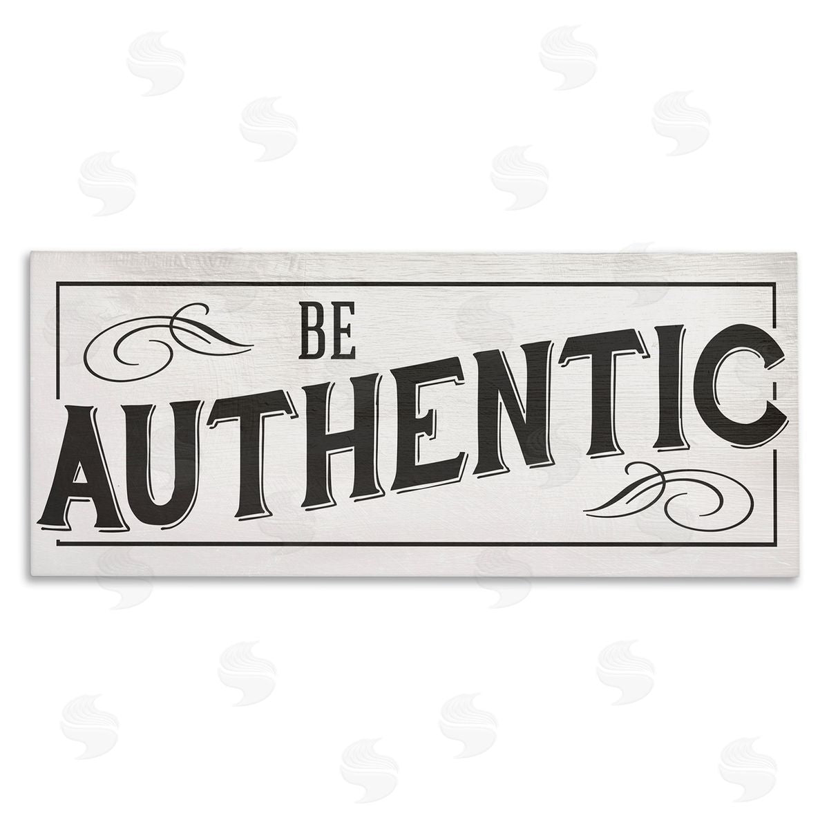 Stupell Studio Be Authentic Bold Typography Swirls Canvas Wall Art