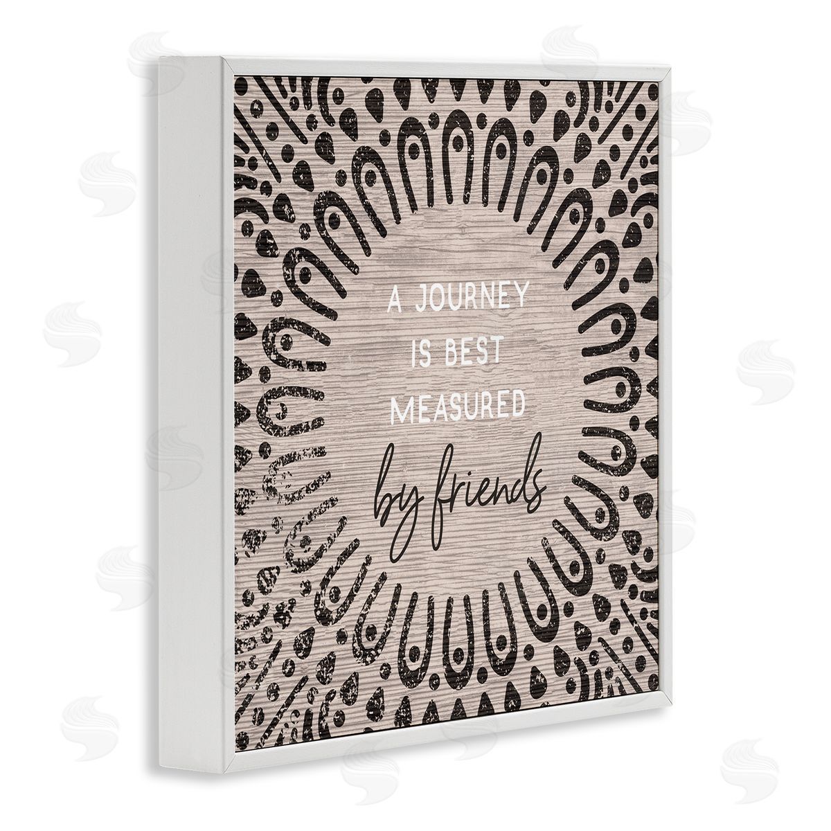 Stupell Studio Best Measured By Friends Moroccan Pattern White Framed Giclee Wall Art