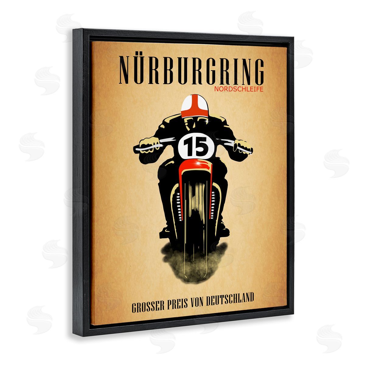 Mark Rogan Vintage German Motorcycle Advertisement Black Floater Frame Canvas Art