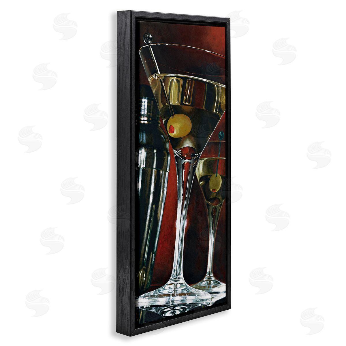 Stefano Ferreri Dirty Martinis Hyper Realistic Painting Black Floater Frame Canvas Art