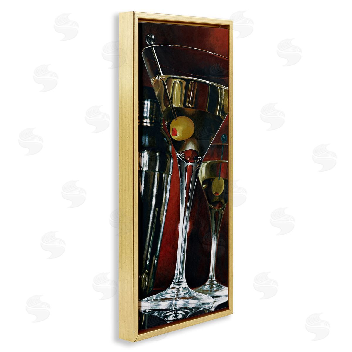 Stefano Ferreri Dirty Martinis Hyper Realistic Painting Gold Floater Frame Canvas Art