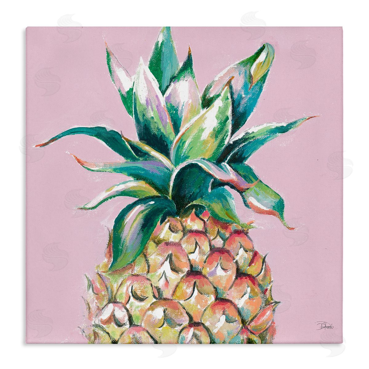Patricia Pinto Cropped Pineapple Pink Color Pop Canvas Wall Art