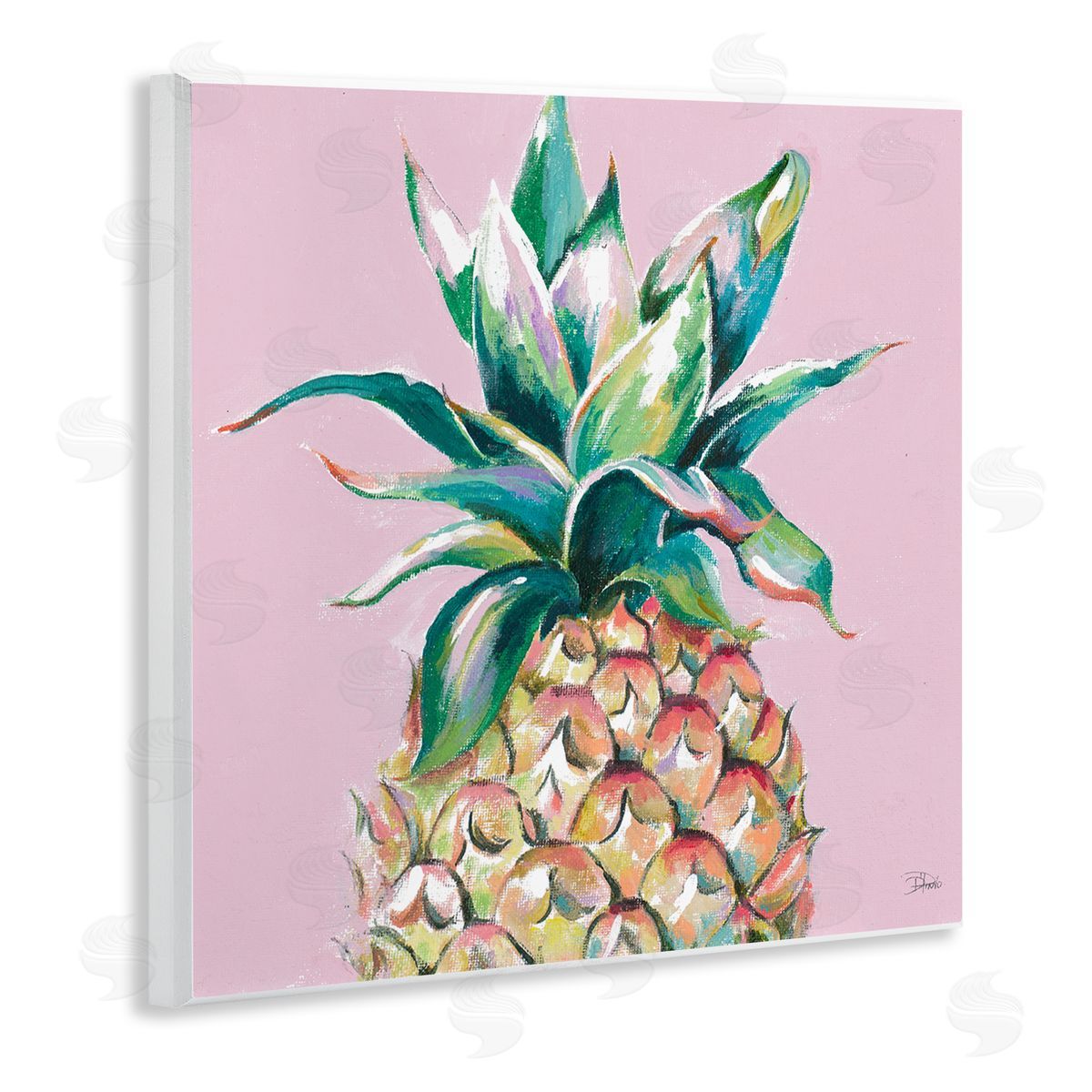 Patricia Pinto Cropped Pineapple Pink Color Pop Wall Plaque Art