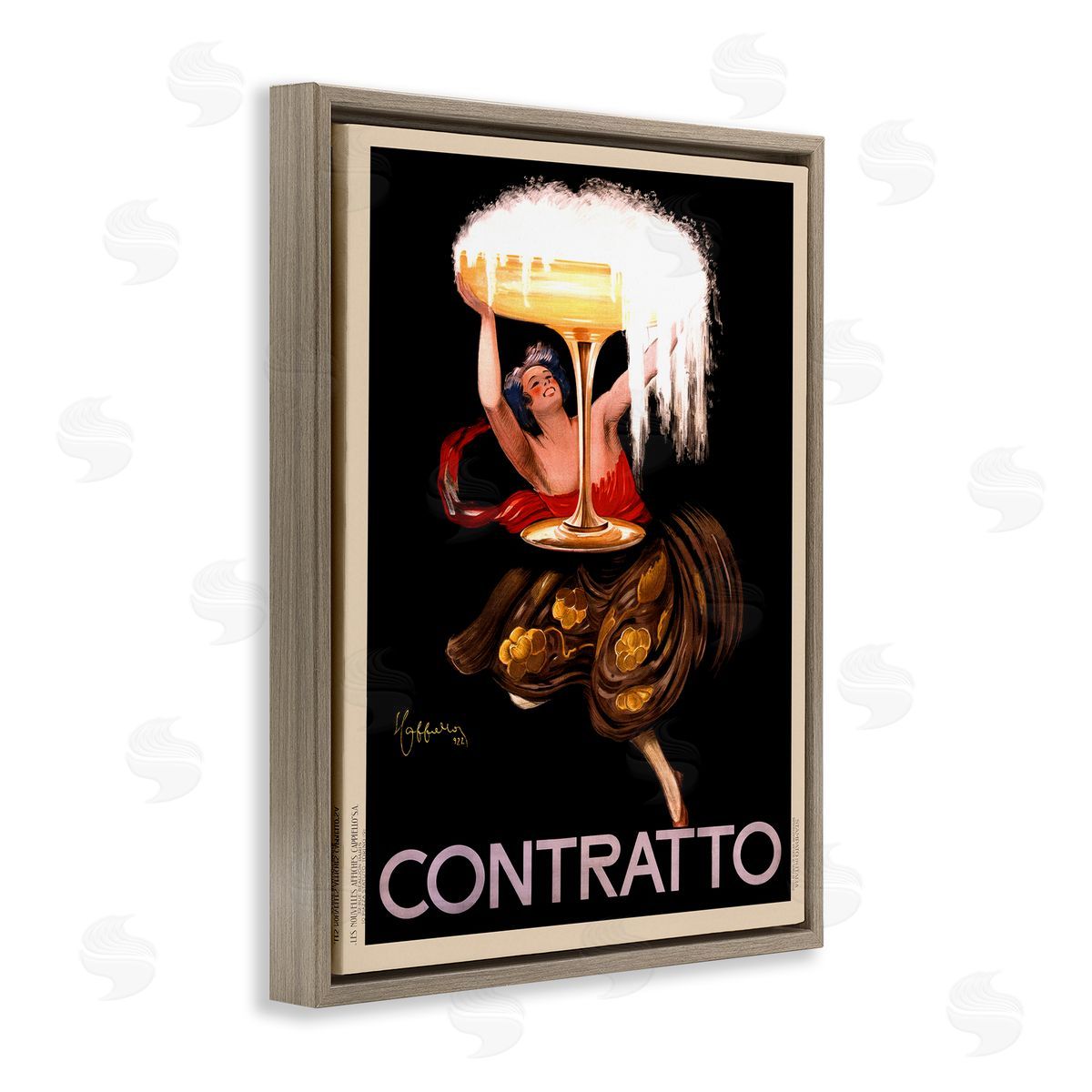 Anonymous Vintage Vermouth Cocktail Advertisement Brown Floater Frame Canvas Art