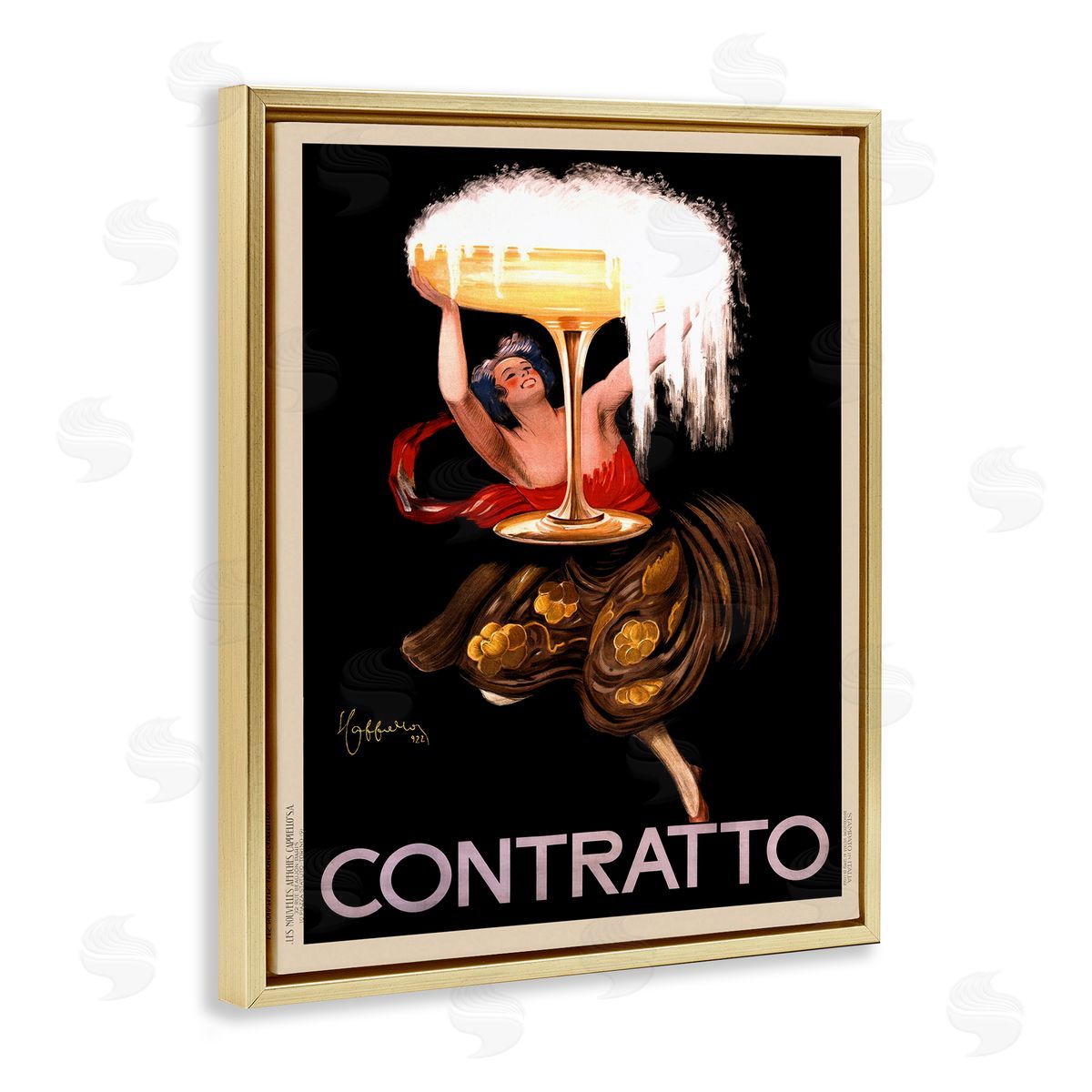 Anonymous Vintage Vermouth Cocktail Advertisement Gold Floater Frame Canvas Art