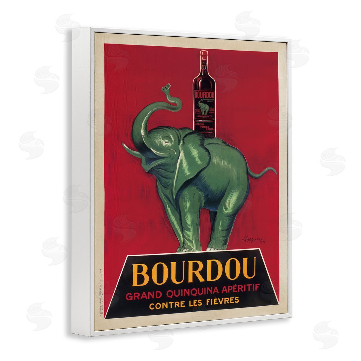 Bourdou Vintage Elephant Advertisement White Frame Print Wall Art, Home Decor by Leonetto Cappiello