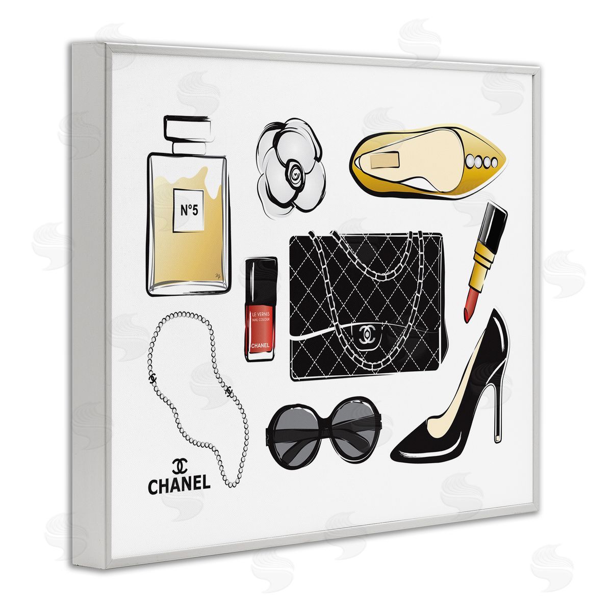 Martina Pavlova Designer Fashion Accessories Glam White Framed Giclee Wall Art