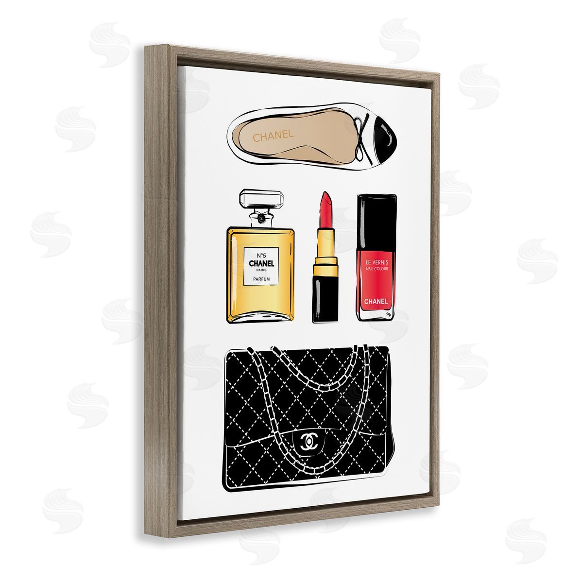 Martina Pavlova Glam Fashion Accessories Red Cosmetic Brown Floater Frame Canvas Art