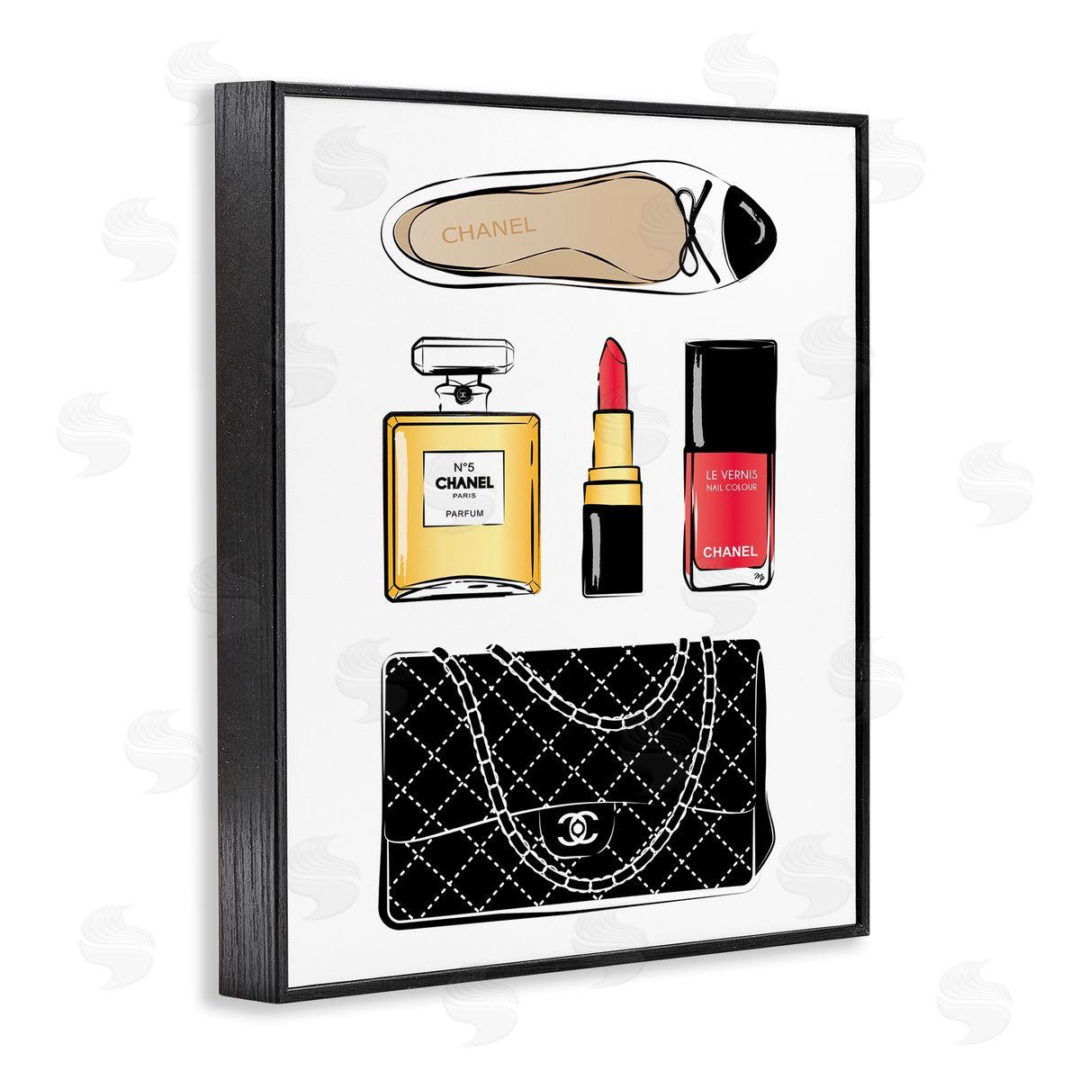 Martina Pavlova Glam Fashion Accessories Red Cosmetic Black Framed Giclee Wall Art