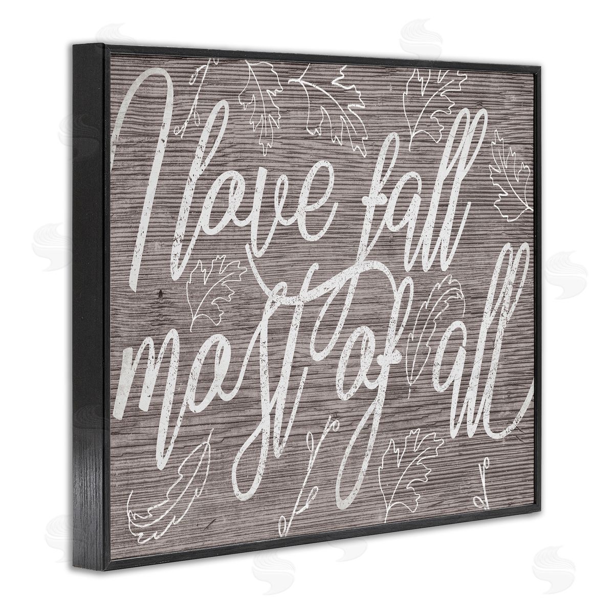 Stupell Studio Rustic I Love Fall Wood Pattern Black Framed Giclee Wall Art